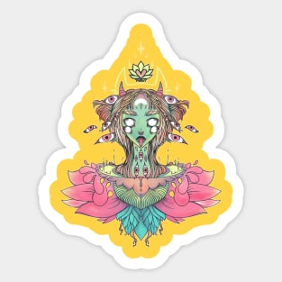 Sacred Lotus Flower Monster Girl Sticker